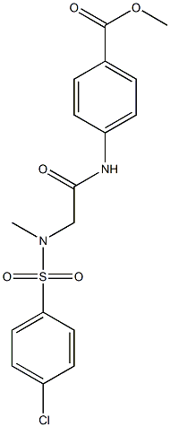 methyl 4-({[[(4-chlorophenyl)sulfonyl](methyl)amino]acetyl}amino)benzoate Struktur