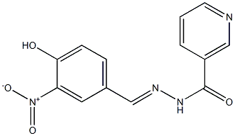 N'-{4-hydroxy-3-nitrobenzylidene}nicotinohydrazide Struktur