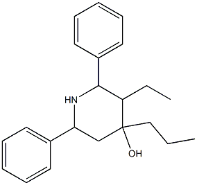 3-ethyl-2,6-diphenyl-4-propyl-4-piperidinol Struktur