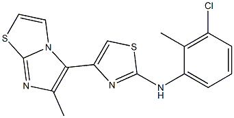 N-(3-chloro-2-methylphenyl)-N-[4-(6-methylimidazo[2,1-b][1,3]thiazol-5-yl)-1,3-thiazol-2-yl]amine Struktur