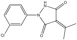 1-(3-chlorophenyl)-4-(1-methylethylidene)-3,5-pyrazolidinedione Struktur