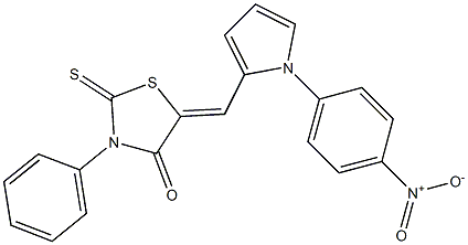 5-[(1-{4-nitrophenyl}-1H-pyrrol-2-yl)methylene]-3-phenyl-2-thioxo-1,3-thiazolidin-4-one Struktur