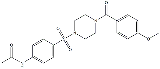 N-(4-{[4-(4-methoxybenzoyl)-1-piperazinyl]sulfonyl}phenyl)acetamide Struktur