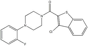 1-[(3-chloro-1-benzothien-2-yl)carbonyl]-4-(2-fluorophenyl)piperazine Struktur