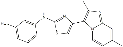 3-{[4-(2,7-dimethylimidazo[1,2-a]pyridin-3-yl)-1,3-thiazol-2-yl]amino}phenol Struktur