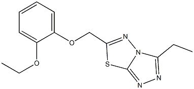 6-[(2-ethoxyphenoxy)methyl]-3-ethyl[1,2,4]triazolo[3,4-b][1,3,4]thiadiazole Struktur