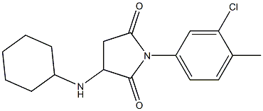 1-(3-chloro-4-methylphenyl)-3-(cyclohexylamino)pyrrolidine-2,5-dione Struktur