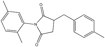 1-(2,5-dimethylphenyl)-3-[(4-methylphenyl)methyl]pyrrolidine-2,5-dione Struktur