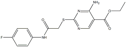 ethyl 4-amino-2-({2-[(4-fluorophenyl)amino]-2-oxoethyl}sulfanyl)pyrimidine-5-carboxylate Struktur