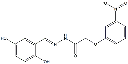 N'-(2,5-dihydroxybenzylidene)-2-{3-nitrophenoxy}acetohydrazide Struktur