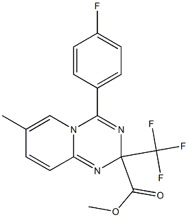 methyl 4-(4-fluorophenyl)-7-methyl-2-(trifluoromethyl)-2H-pyrido[1,2-a][1,3,5]triazine-2-carboxylate Struktur