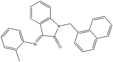 3-[(2-methylphenyl)imino]-1-(1-naphthylmethyl)-1,3-dihydro-2H-indol-2-one Struktur