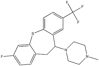 1-[3-fluoro-8-(trifluoromethyl)-10,11-dihydrodibenzo[b,f]thiepin-10-yl]-4-methylpiperazine Struktur