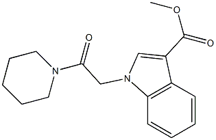 methyl 1-[2-oxo-2-(1-piperidinyl)ethyl]-1H-indole-3-carboxylate Struktur