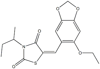 3-sec-butyl-5-[(6-ethoxy-1,3-benzodioxol-5-yl)methylene]-1,3-thiazolidine-2,4-dione Struktur