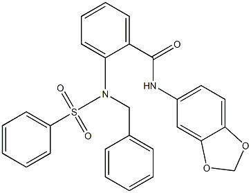 N-(1,3-benzodioxol-5-yl)-2-[benzyl(phenylsulfonyl)amino]benzamide Struktur