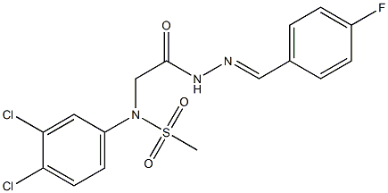 N-(3,4-dichlorophenyl)-N-{2-[2-(4-fluorobenzylidene)hydrazino]-2-oxoethyl}methanesulfonamide Struktur