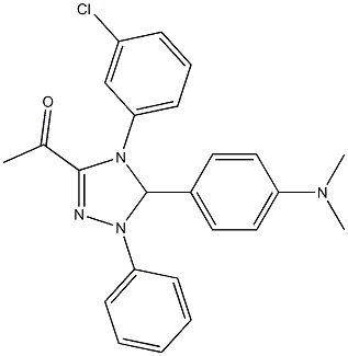 1-{4-(3-chlorophenyl)-5-[4-(dimethylamino)phenyl]-1-phenyl-4,5-dihydro-1H-1,2,4-triazol-3-yl}ethanone Struktur