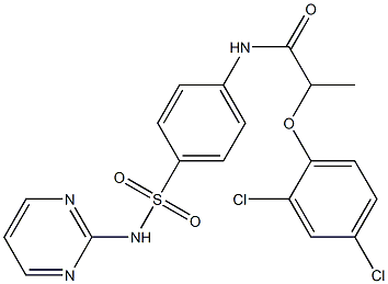 2-(2,4-dichlorophenoxy)-N-{4-[(2-pyrimidinylamino)sulfonyl]phenyl}propanamide Struktur