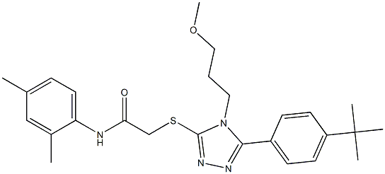 2-{[5-(4-tert-butylphenyl)-4-(3-methoxypropyl)-4H-1,2,4-triazol-3-yl]sulfanyl}-N-(2,4-dimethylphenyl)acetamide Struktur