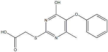 [(4-hydroxy-6-methyl-5-phenoxy-2-pyrimidinyl)sulfanyl]acetic acid Struktur