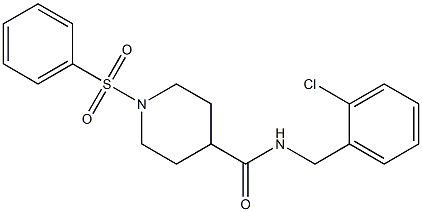 N-(2-chlorobenzyl)-1-(phenylsulfonyl)-4-piperidinecarboxamide Struktur