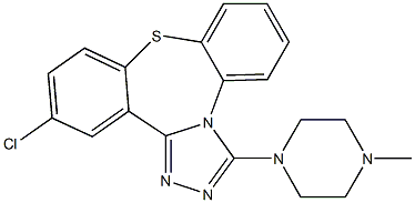 12-chloro-3-(4-methyl-1-piperazinyl)dibenzo[b,f][1,2,4]triazolo[4,3-d][1,4]thiazepine Struktur