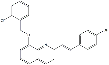 4-(2-{8-[(2-chlorobenzyl)oxy]-2-quinolinyl}vinyl)phenol Struktur