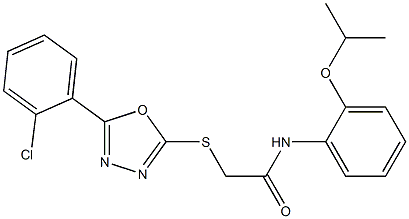 2-{[5-(2-chlorophenyl)-1,3,4-oxadiazol-2-yl]sulfanyl}-N-(2-isopropoxyphenyl)acetamide Struktur