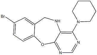 8-bromo-4-(1-piperidinyl)-5,6-dihydropyrimido[4,5-b][1,4]benzoxazepine Struktur