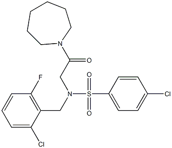 N-[2-(1-azepanyl)-2-oxoethyl]-4-chloro-N-(2-chloro-6-fluorobenzyl)benzenesulfonamide Struktur