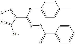 4-amino-N'-(benzoyloxy)-N-(4-methylphenyl)-1,2,5-oxadiazole-3-carboximidamide Struktur