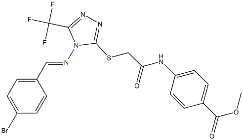 methyl 4-[({[4-[(4-bromobenzylidene)amino]-5-(trifluoromethyl)-4H-1,2,4-triazol-3-yl]sulfanyl}acetyl)amino]benzoate Struktur