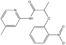 2-{2-nitrophenoxy}-N-(4-methyl-2-pyridinyl)propanamide Struktur