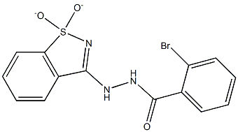 2-bromo-N'-(1,1-dioxido-1,2-benzisothiazol-3-yl)benzohydrazide Struktur