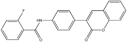 2-fluoro-N-[4-(2-oxo-2H-chromen-3-yl)phenyl]benzamide Struktur