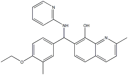 7-[(4-ethoxy-3-methylphenyl)(2-pyridinylamino)methyl]-2-methyl-8-quinolinol Struktur