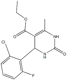 ethyl 4-(2-chloro-6-fluorophenyl)-6-methyl-2-oxo-1,2,3,4-tetrahydro-5-pyrimidinecarboxylate Struktur