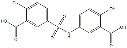 5-[(3-carboxy-4-hydroxyanilino)sulfonyl]-2-chlorobenzoic acid Struktur