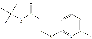 N-(tert-butyl)-3-[(4,6-dimethyl-2-pyrimidinyl)sulfanyl]propanamide Struktur