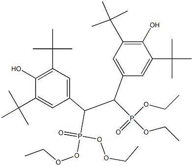 diethyl 1,2-bis(3,5-ditert-butyl-4-hydroxyphenyl)-2-(diethoxyphosphoryl)ethylphosphonate Struktur