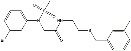 2-[3-bromo(methylsulfonyl)anilino]-N-{2-[(3-methylbenzyl)sulfanyl]ethyl}acetamide Struktur