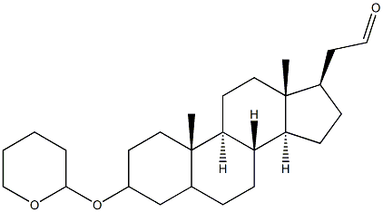 3-(tetrahydro-2H-pyran-2-yloxy)pregnan-21-al Struktur