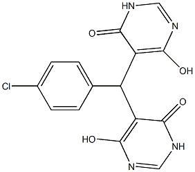 5-[(4-chlorophenyl)(4-hydroxy-6-oxo-1,6-dihydropyrimidin-5-yl)methyl]-6-hydroxypyrimidin-4(3H)-one Struktur