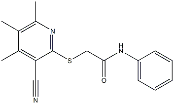 2-[(3-cyano-4,5,6-trimethyl-2-pyridinyl)sulfanyl]-N-phenylacetamide Struktur