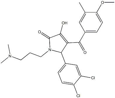 5-(3,4-dichlorophenyl)-1-[3-(dimethylamino)propyl]-3-hydroxy-4-(4-methoxy-3-methylbenzoyl)-1,5-dihydro-2H-pyrrol-2-one Struktur