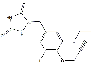 5-[3-ethoxy-5-iodo-4-(2-propynyloxy)benzylidene]-2,4-imidazolidinedione Struktur