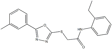 N-(2-ethylphenyl)-2-{[5-(3-methylphenyl)-1,3,4-oxadiazol-2-yl]sulfanyl}acetamide Struktur