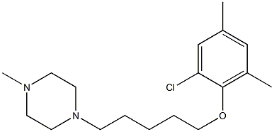 2-chloro-4,6-dimethylphenyl 5-(4-methyl-1-piperazinyl)pentyl ether Struktur