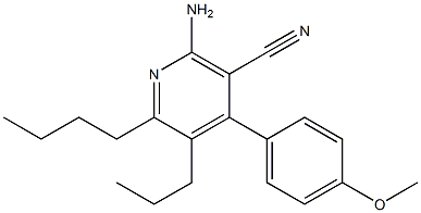 2-amino-6-butyl-4-(4-methoxyphenyl)-5-propylnicotinonitrile Struktur